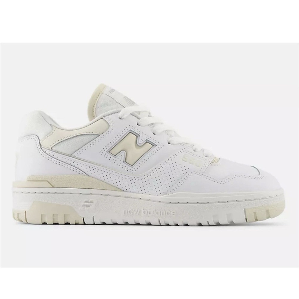 New Balance 550 Classic Athletic Sneakers Unisex Size M7 W8.5 White Linen Casual